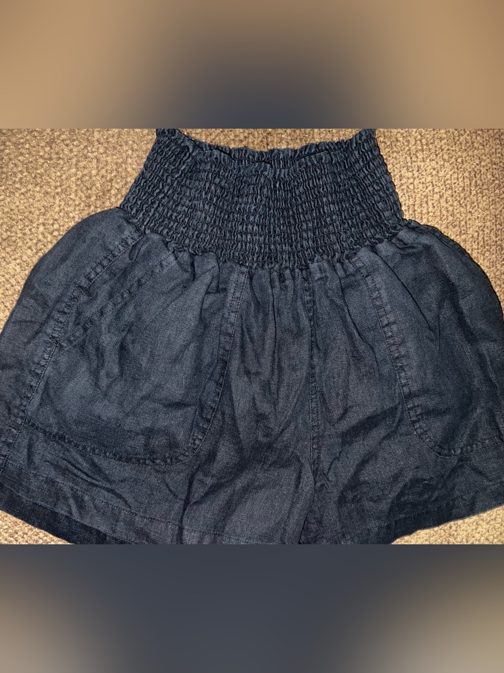 Quince Maternity 100% Linen Black Shorts Small